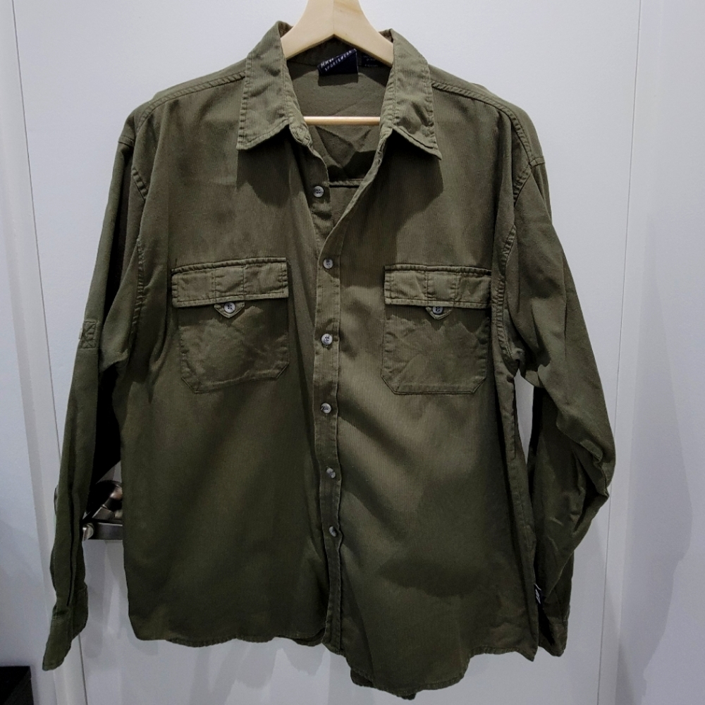 Raw Edge Button Down Shirt